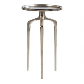 Diren Rough Nickel Finish Side Table, Aluminium, Silver