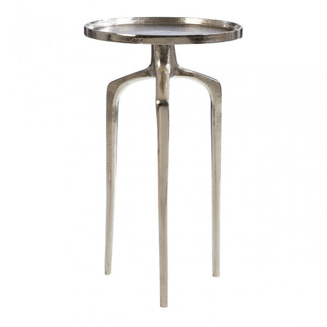 Diren Rough Nickel Finish Side Table, Aluminium, Silver