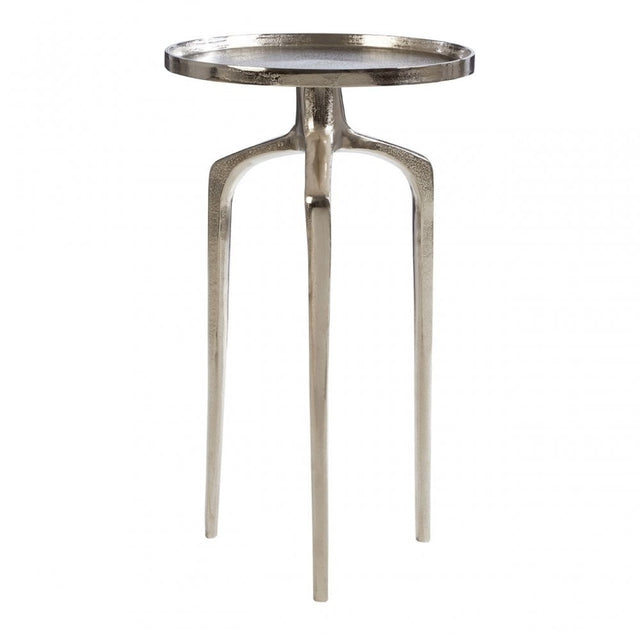 Diren Rough Nickel Finish Side Table, Aluminium, Silver
