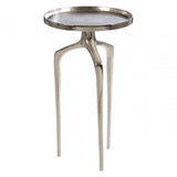 Diren Rough Nickel Finish Side Table, Aluminium, Silver