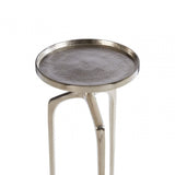 Diren Rough Nickel Finish Side Table, Aluminium, Silver