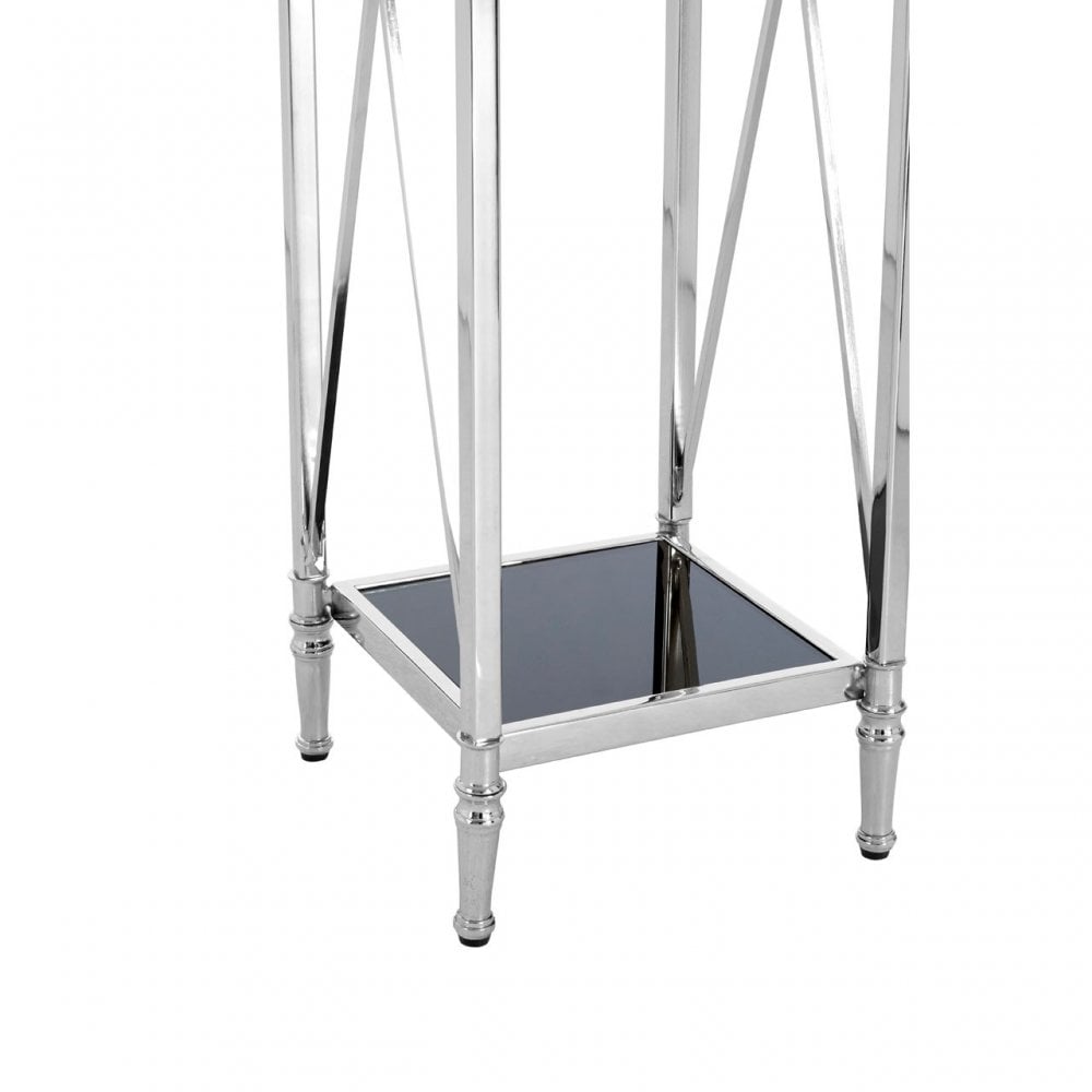 Hoffmann Plant Stand, Aluminium, Mirrored Glass, Stainless Steel, Black