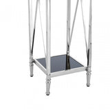 Hoffmann Plant Stand, Aluminium, Mirrored Glass, Stainless Steel, Black