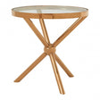 Donal Round / Rose Gold Side Table, Steel, Tempered Glass, Rose Gold