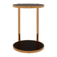 Donal 2 Tier Side Table, Steel, Tempered Glass, Gold
