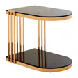 Donal Rose Gold / U-Shaped Side Table, Steel, Tempered Glass, Rose Gold