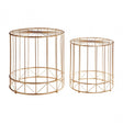 Set of 2 Lexi Round Side Tables, Metal, Gold