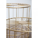 Set of 2 Lexi Round Side Tables, Metal, Gold