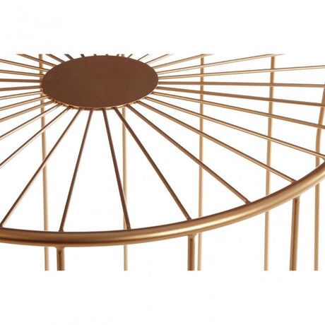 Set of 2 Lexi Round Side Tables, Metal, Gold