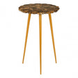 Artefacto Round / Brass Finish Legs Side Table, Agate, Iron, Natural