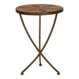 Elmo Small Side Table, Elm Wood, Iron, Brown