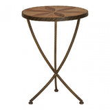 Elmo Small Side Table, Elm Wood, Iron, Brown