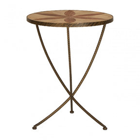 Elmo Large Side Table, Elm Wood, Iron, Brown
