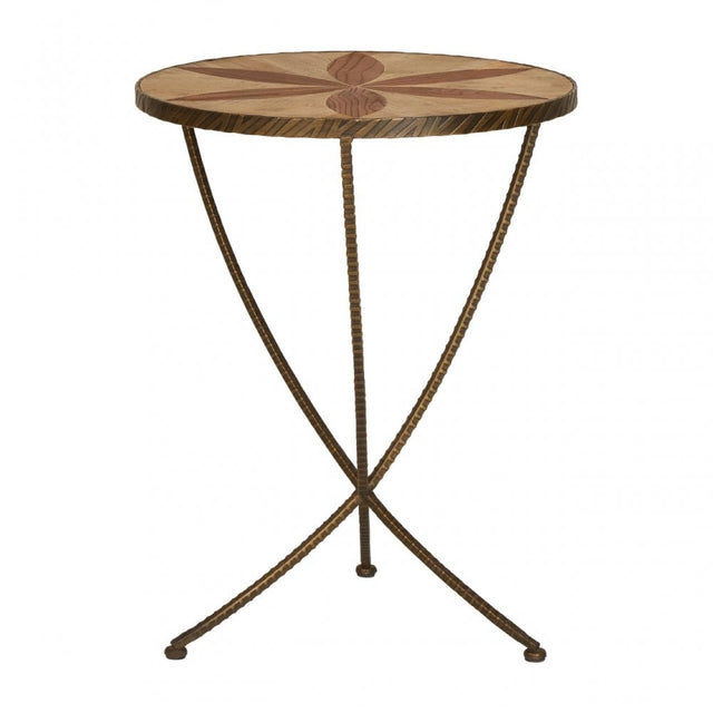 Elmo Large Side Table, Elm Wood, Iron, Brown