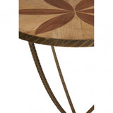 Elmo Large Side Table, Elm Wood, Iron, Brown
