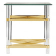 Kirsti End Table, Steel, Tempered Glass, Clear