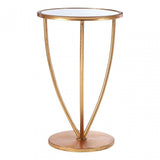 Marcia Mirror Top / Gold Frame Side Table, Glass, Gold