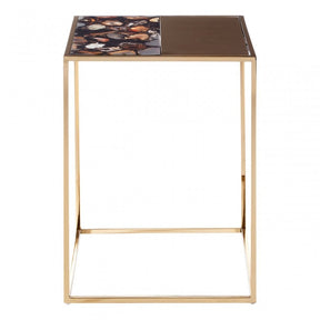 Vita Agate Square Table, Steel, Multi-Coloured