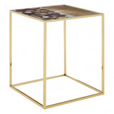 Vita Agate Square Table, Steel, Multi-Coloured