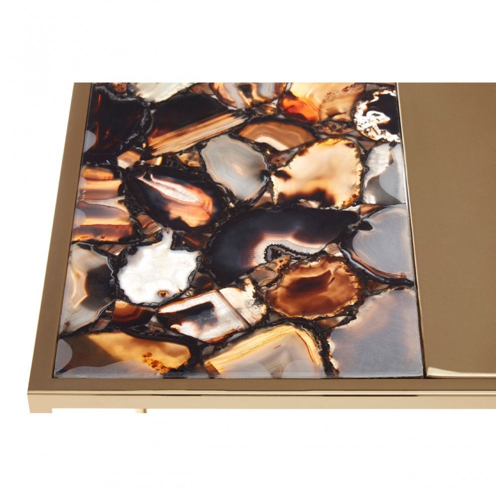 Vita Agate Square Table, Steel, Multi-Coloured