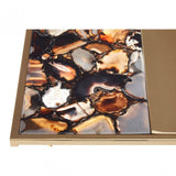 Vita Agate Square Table, Steel, Multi-Coloured