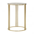 Macy Round Side Table, Marble, Steel, Gold