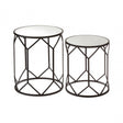 Anvil Mirror Top Tables, Iron, Mirrored Glass, Black