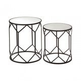 Anvil Mirror Top Tables, Iron, Mirrored Glass, Black