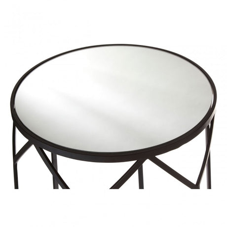 Anvil Mirror Top Tables, Iron, Mirrored Glass, Black