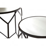 Anvil Mirror Top Tables, Iron, Mirrored Glass, Black