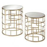 Anvil Mirror Top Tables, Iron, Mirrored Glass, Champagne