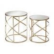 Anvil Mirror Top Tables, Iron, Mirrored Glass, Champagne
