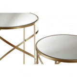Anvil Mirror Top Tables, Iron, Mirrored Glass, Champagne