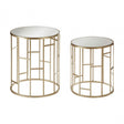 Anvil Mirror Top Tables, Iron, Mirrored Glass, Champagne