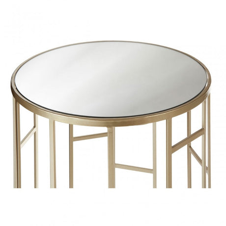 Anvil Mirror Top Tables, Iron, Mirrored Glass, Champagne