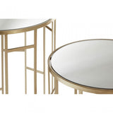 Anvil Mirror Top Tables, Iron, Mirrored Glass, Champagne