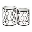 Anvil Mirror Top Tables, Iron, Mirrored Glass, Black