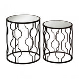 Anvil Mirror Top Tables, Iron, Mirrored Glass, Black