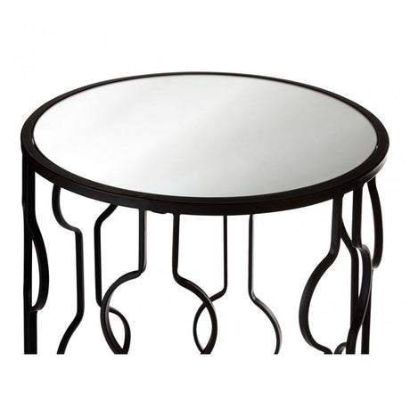 Anvil Mirror Top Tables, Iron, Mirrored Glass, Black