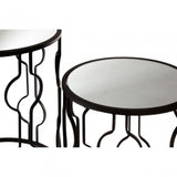 Anvil Mirror Top Tables, Iron, Mirrored Glass, Black