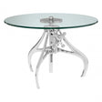 Maxi Crank Mechanism Metal / Glass Table, Aluminium, Glass, Silver
