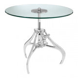 Maxi Crank Mechanism Metal / Glass Table, Aluminium, Glass, Silver