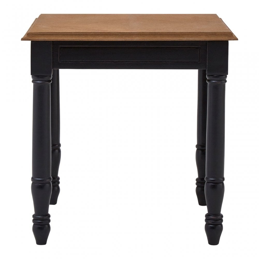 Charles Black Side Table, Bayur Wood, Mindi Veneer, Black