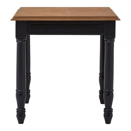 Charles Black Side Table, Bayur Wood, Mindi Veneer, Black