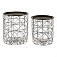 Black Wire Basket Tables Set of 2, Metal, Black