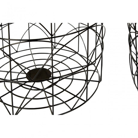Black Wire Basket Tables Set of 2, Metal, Black