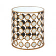Zodiac Gold Finish Mirror Side Table, Mirrored Glass, Gold