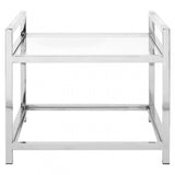 Chiqui End Table, Stainless Steel, Glass, Silver