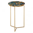Vita Blue Agate Table, Steel, Blue