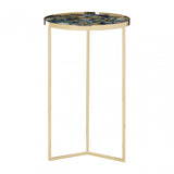 Vita Blue Agate Table, Steel, Blue